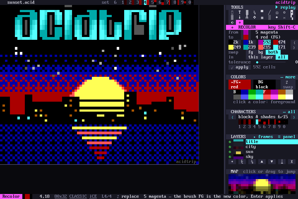 Recolor. Magenta for red.